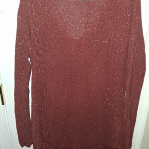 Women's V-Neck Sweater - Rust
